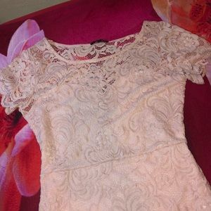Pink Lacey Tight Fit Dress